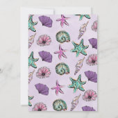 Gold Glitter One Paarse Mermaid 1e verjaardag Kaart (Achterkant)