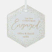 Gold Glitter Ons eerste kerstscript Glas Ornament (Voorkant)