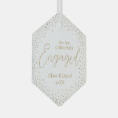 Gold Glitter Ons eerste kerstscript Glas Ornament (Voorkant Rechts)