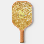Gold glitter-ontwerp Elegant & stijlvolle aangepas Pickleball Paddle (Achterkant)