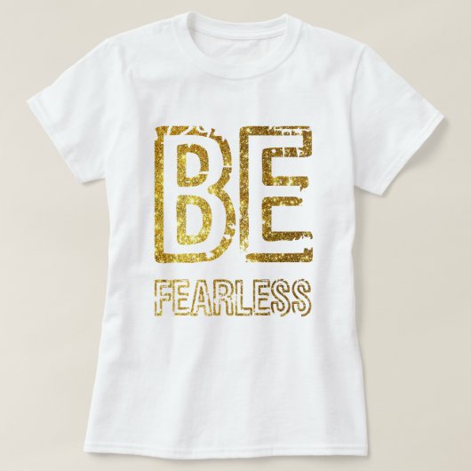 GOLD GLITTER-ONTWERP - GEMAKKELIJK T-SHIRT (Design voorkant)