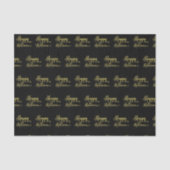 Gold Glitter op Black Happy Halloween Tissuepapier (Voorkant)