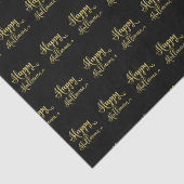 Gold Glitter op Black Happy Halloween Tissuepapier (Detail)