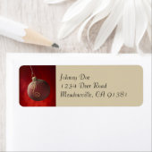 Gold Glitter op etiket rood Ornament (Insitu)