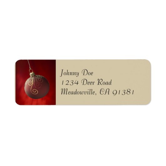 Gold Glitter op etiket rood Ornament (Voorkant)