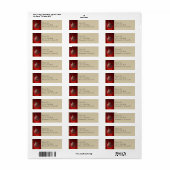 Gold Glitter op etiket rood Ornament (Full Sheet)