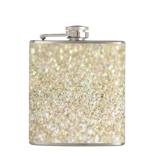 Gold Glitter op fles Heupfles (Voorkant)
