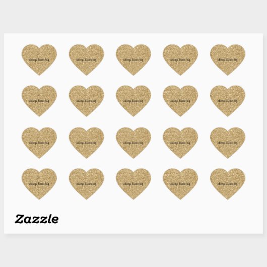 Gold Glitter op maat Hart Sticker (Vel)