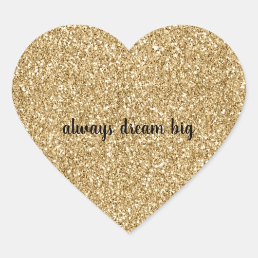 Gold Glitter op maat Hart Sticker (Voorkant)