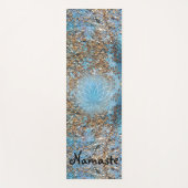 Gold Glitter op Turquoise Lotus Yogamat (Voorkant)