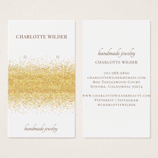 Gold Glitter op wit Visitekaartje (Voorkant /achterkant)