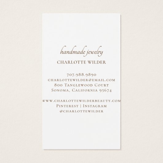 Gold Glitter op wit Visitekaartje (Achterkant)