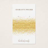 Gold Glitter op wit Visitekaartje (Voorkant)