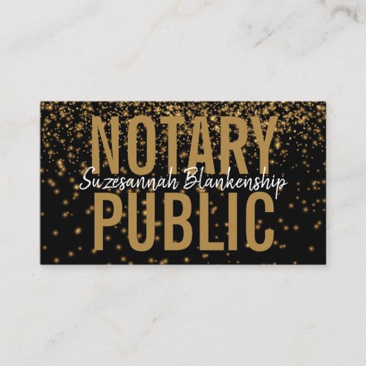 Gold Glitter op zwart, aangepaste QR-code voor fot Visitekaartje (Voorkant)