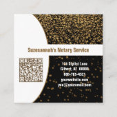 Gold Glitter op zwarte aangepaste QR-codenummer Vierkante Visitekaartje (Achterkant)