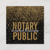 Gold Glitter op zwarte aangepaste QR-codenummer Vierkante Visitekaartje (Voorkant)