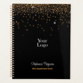 Gold Glitter op zwarte achtergrond Wekelijks Maand Planner (Voorkant)