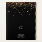 Gold Glitter op zwarte achtergrond Wekelijks Maand Planner (Achterkant)