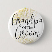 Gold Glitter opa of groom bruiloft Button (Voorkant)