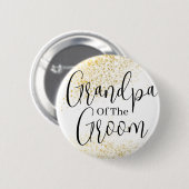 Gold Glitter opa of groom bruiloft Button (Voorkant /achterkant)