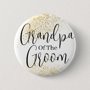 Gold Glitter opa of groom bruiloft Button