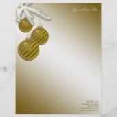 Gold Glitter Ornaments Briefhoofd Ontwerp (Voorkant)