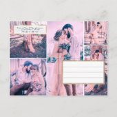 Gold Glitter Paar Fotocollage Opslaan van de Datum Aankondigingskaart (Achterkant)