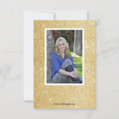 Gold Glitter Paars 3x5 Afstudeerder Aankondiging (Achterkant)