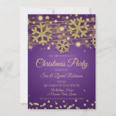 Gold Glitter Paarse kerstfeestdag Kaart (Voorkant)