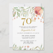 Gold Glitter & Painted Rozen 70th Birthday Party Kaart (Voorkant)