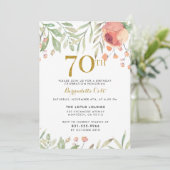 Gold Glitter & Painted Rozen 70th Birthday Party Kaart (Staand voorkant)