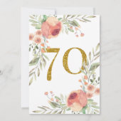 Gold Glitter & Painted Rozen 70th Birthday Party Kaart (Achterkant)