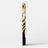 Gold Glitter Palm Fronts Name Personalized Black Case-Mate iPhone Case (Achterkant / Links)