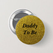Gold Glitter papa om Baby shower Button te worden (Voorkant /achterkant)
