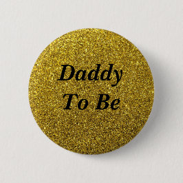 Gold Glitter papa om Baby shower Button te worden