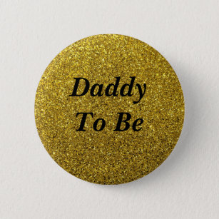 Gold Glitter papa om Baby shower Button te worden