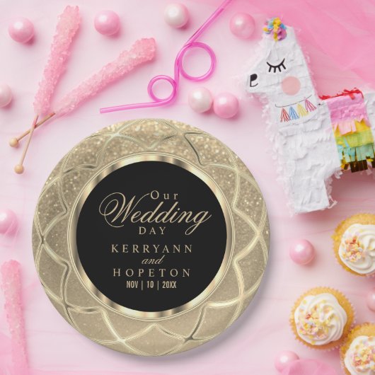 Gold Glitter Paper-Bord Papieren Bordje (Feest)