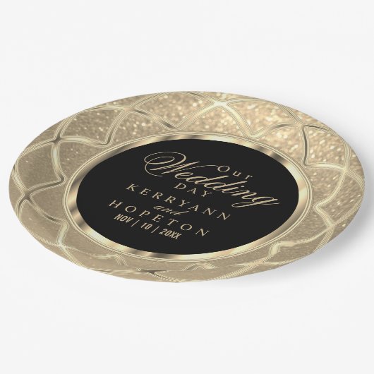 Gold Glitter Paper-Bord Papieren Bordje (Gekanteld)