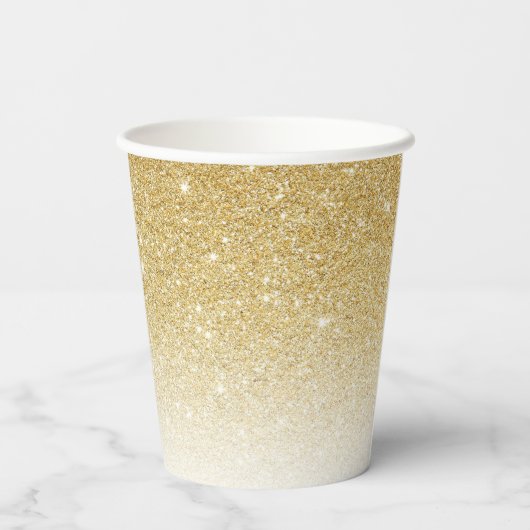 Gold Glitter Paper Cups Papieren Bekers (Achterkant)