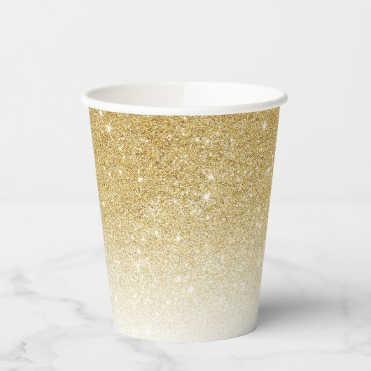 Gold Glitter Paper Cups Papieren Bekers (Links)