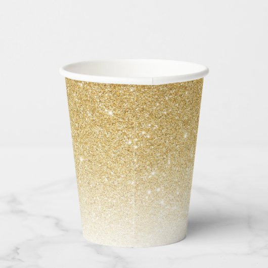 Gold Glitter Paper Cups Papieren Bekers (Rechts)