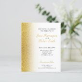 Gold Glitter Paper Weduwen Uitnodiging (Staand voorkant)