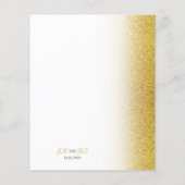 Gold Glitter Paper Weduwen Uitnodiging (Achterkant)