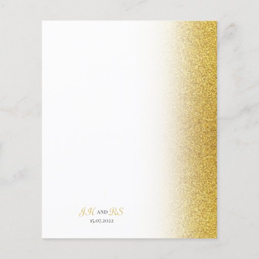 Gold Glitter Paper Weduwen Uitnodiging (Achterkant)