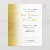 Gold Glitter Paper Weduwen Uitnodiging (Voorkant)