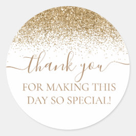 Gold Glitter Party Favor Bedankt Ronde Sticker