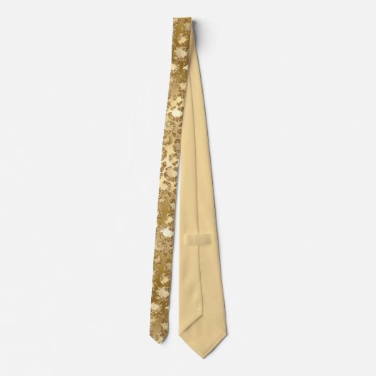 Gold Glitter Party Leopard Print Stropdas (Achterkant)
