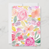 Gold glitter pastel floral waterverf Sweet 16 Kaart (Achterkant)