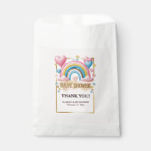 Gold Glitter Pastel Hearts en Rainbow Baby shower Bedankzakje (Voorkant)