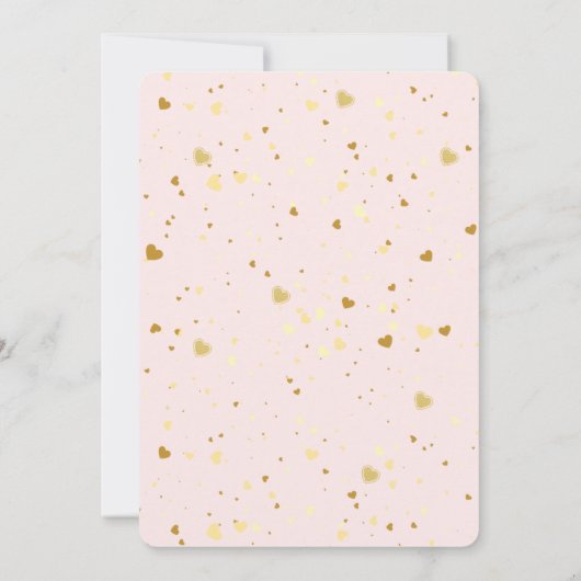 Gold Glitter Pastel Hearts en Rainbow Baby shower Kaart (Achterkant)